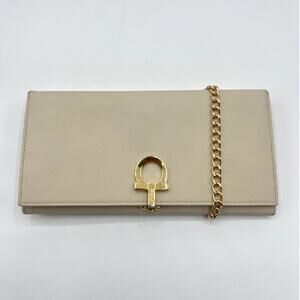Authentic Salvatorre Ferragamo Cream Gancini Wallet